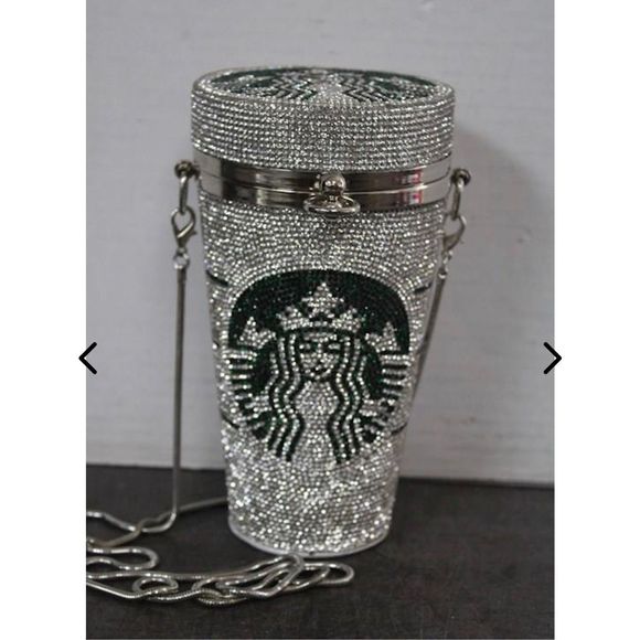 Starbucks Handbags - RARE Starbucks Rhinestone Coffee Cup Purse